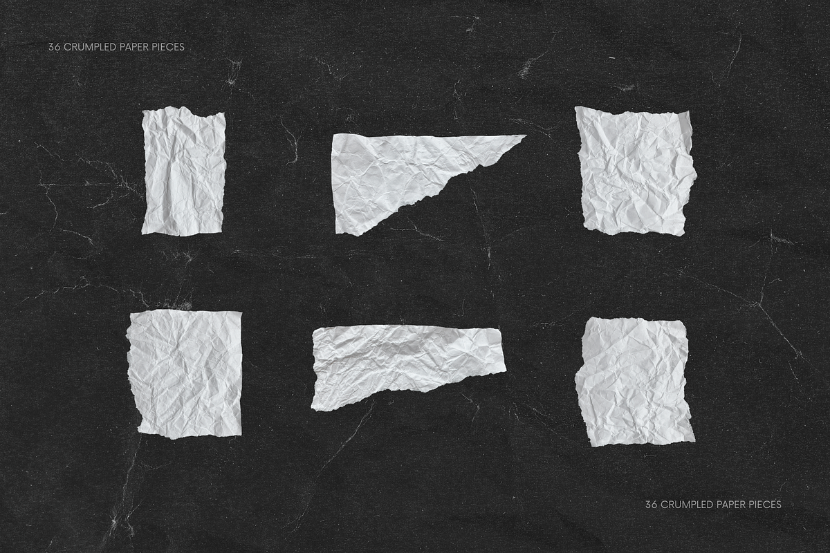 36 White Ripped Crumpled Old Papers, a Texture Graphic by Ksuview (Photo 4 of 9)