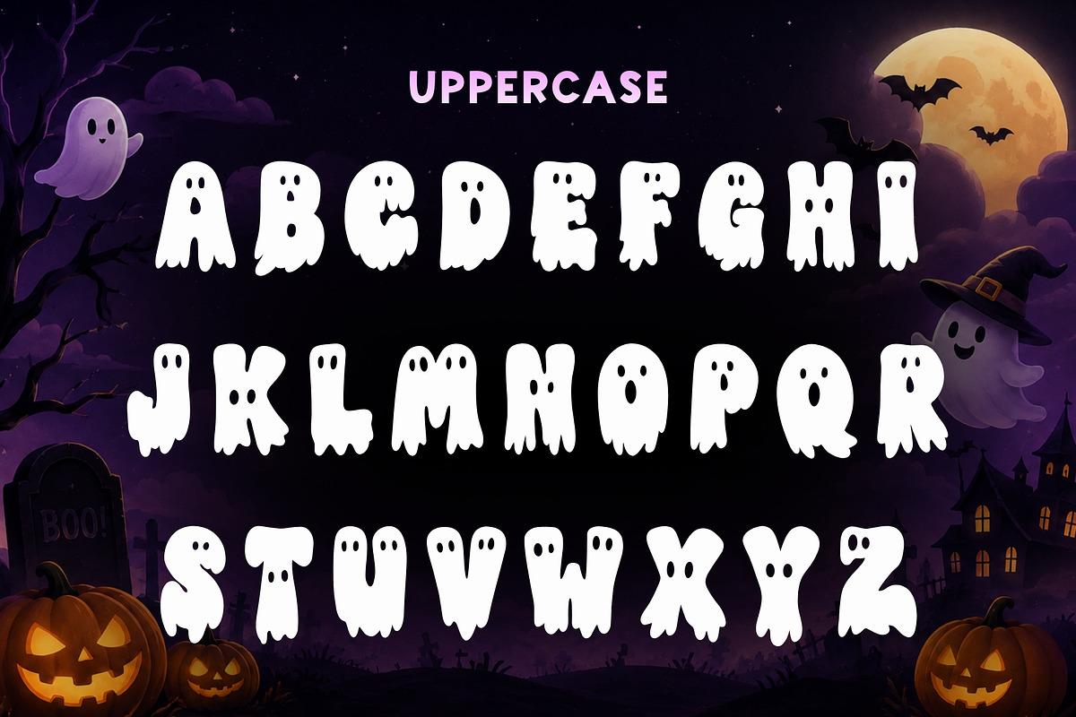 Meltie Ghost-Halloween Display Font, a Symbol Font by AnningArts (Photo 6 of 8)