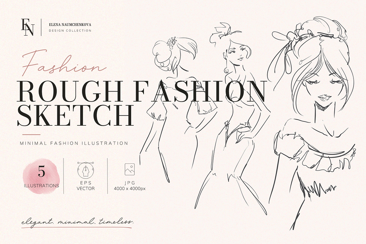 Fashion Sketch Female Silhouettes, a Person Illustration by Elena Naumchenkova (Photo 1 of 3)