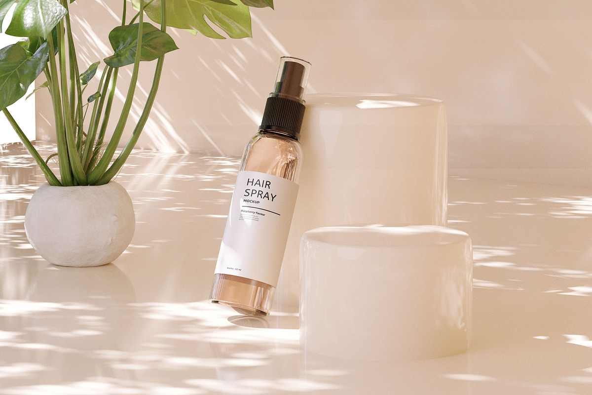 Matte spray cosmetic bottle mockup, a Packaging Mockup by xavier_studio (Photo 2 of 5)
