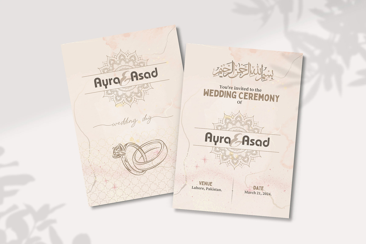 Elegant Wedding Card Invitation, an Invitation Template by The Graphic Glow