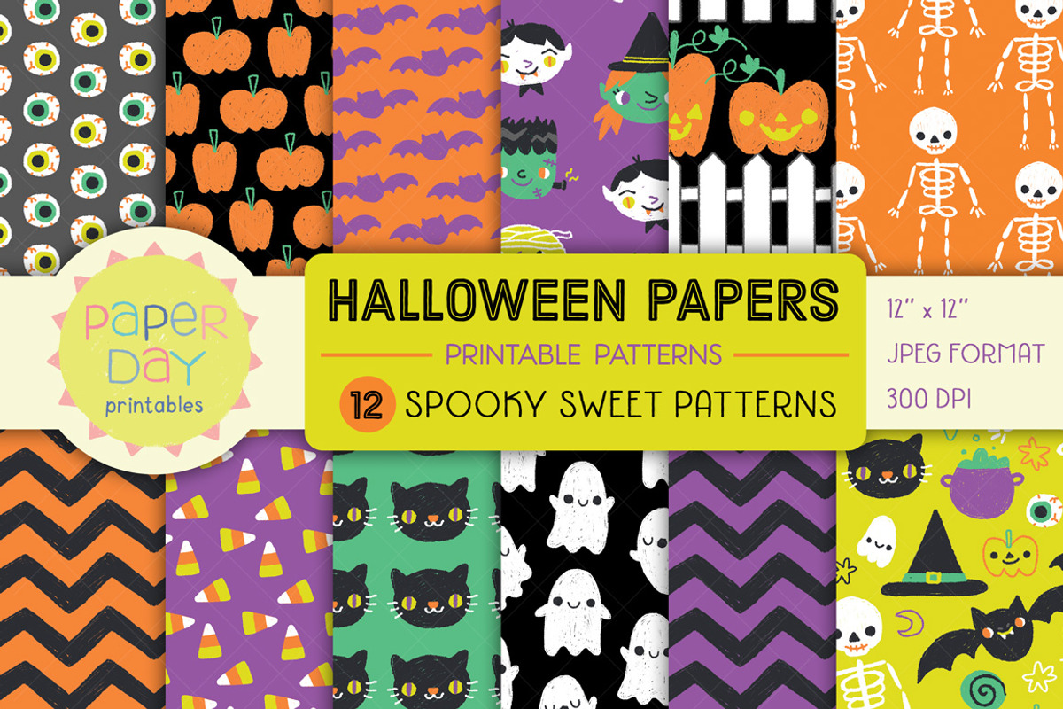 Halloween Digital Paper Pack, a Pattern Graphic by Paper Day Printables (Photo 1 of 4)