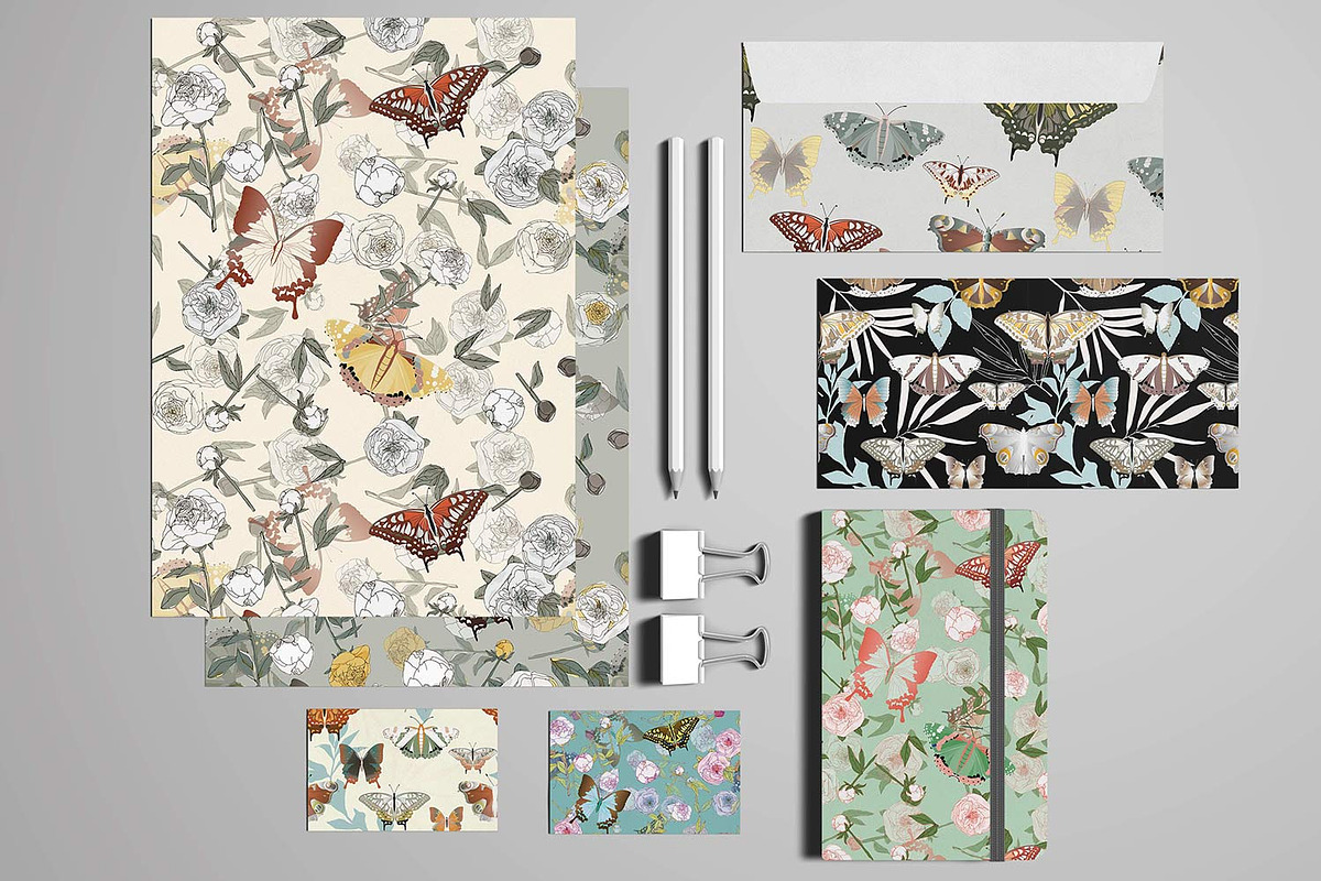 Butterflies seamless vector set, a Pattern Graphic by PatternsBlooming (Photo 5 of 5)