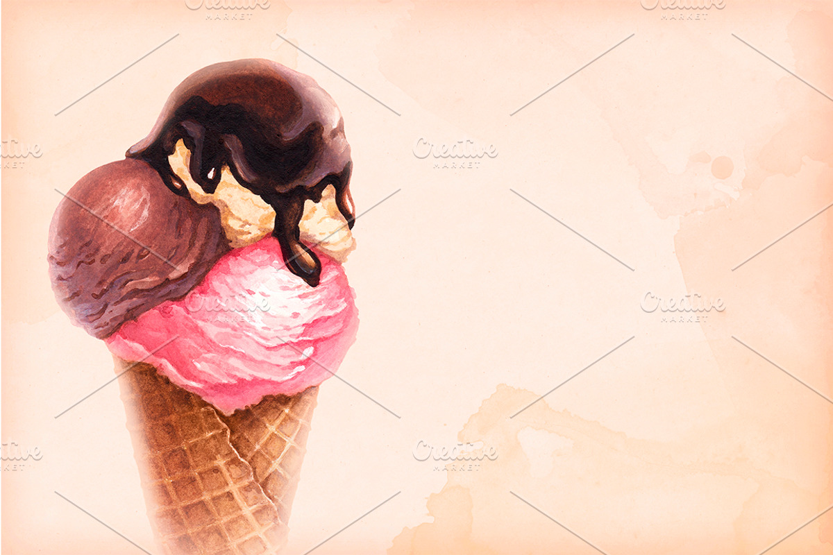 Ice cream illustrations kit, a Food Illustration by Sundra (Photo 8 of 9)