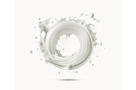 vector milk splash 3d natural look