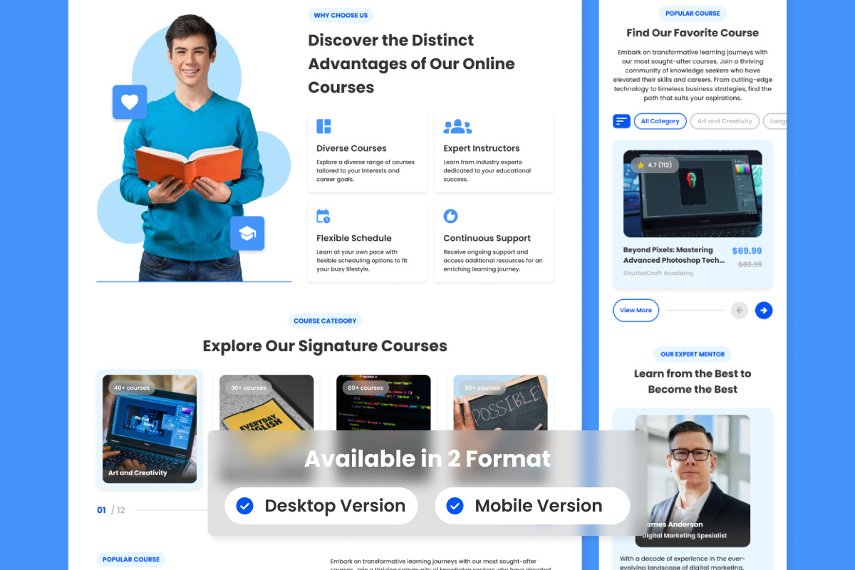 EduFlex - Online Course Landing Page, a Landing Page Template by twinstd (Photo 2 of 5)