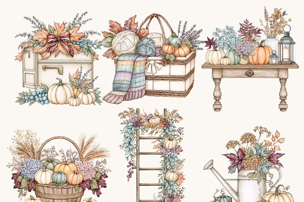 Rustic Autumn Wildlife Clipart, an Object Illustration by BusyDaydesign (Photo 6 of 9)