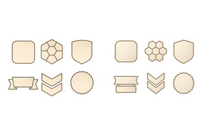 Various geometric shapes and badges, an Illustration by ZinetroN