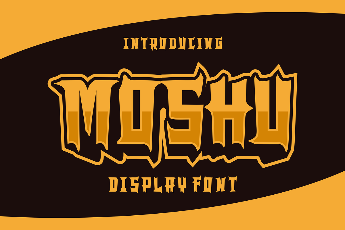 Moshu - Funky Display Font, a Serif Font by lelevien (Photo 4 of 4)
