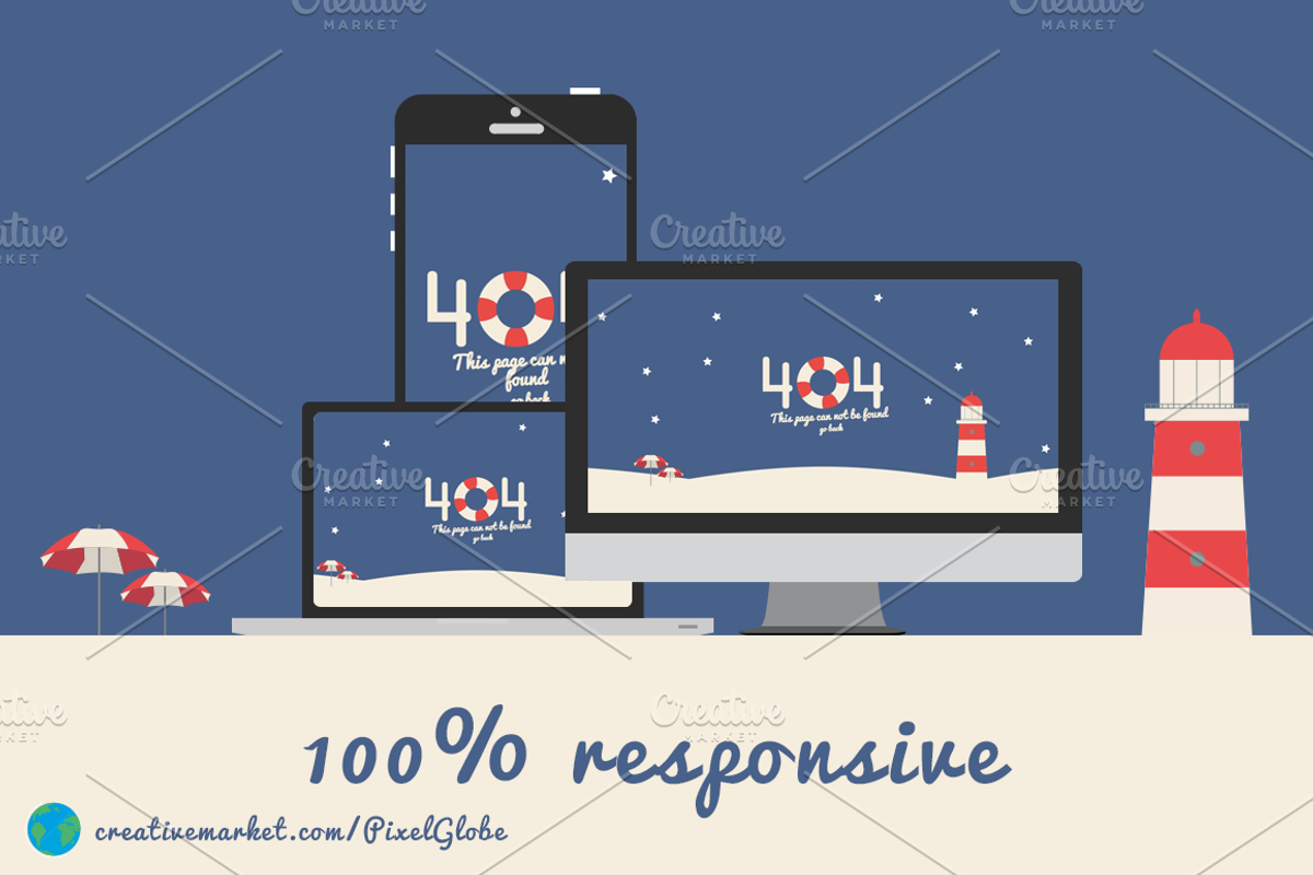 404 error - Beach - HTML template, a HTML Template by PixelGlobe (Photo 2 of 5)