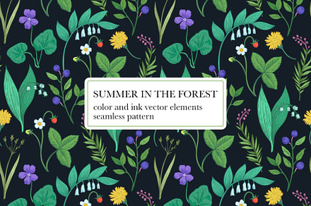 Summer in the forest illustrations, a Decorative Illustration by Robusta