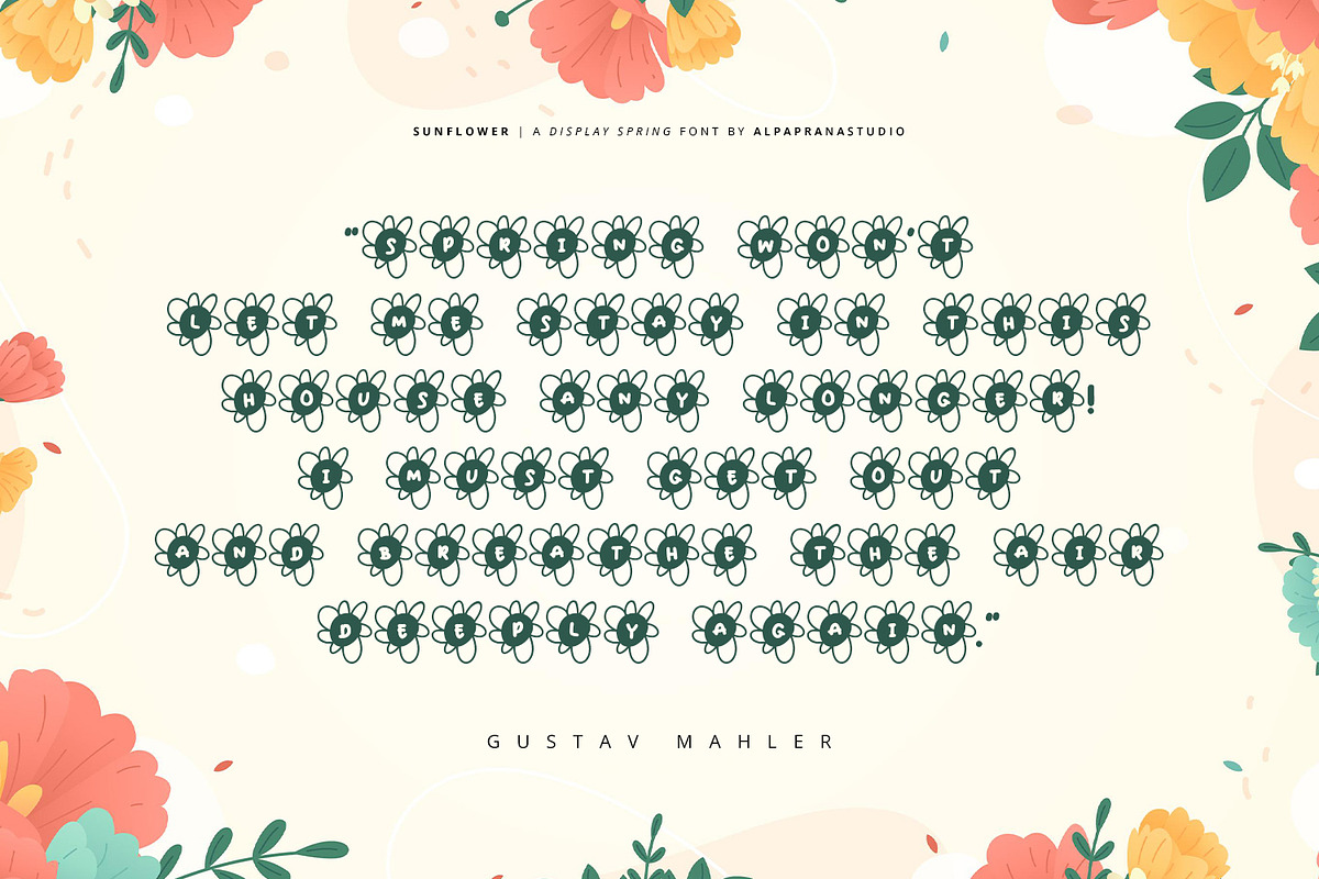 Sun Flower - Decorative Display Font, a Symbol Font by Alpaprana (Photo 6 of 10)