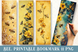 Bee Bookmarks, Printable Bookmark, a Graphic by Watercolor design