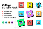 College 3D Icons, an Object 3D Model by HacaStudio (Thumbnail 1 of 4)