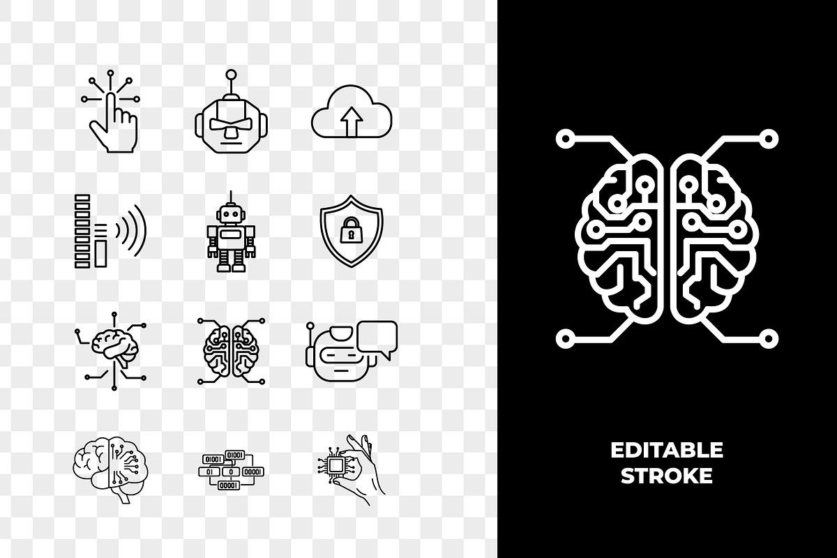 Artificial Intelligence Line Icon, an Outline Icon by Unique Design Team (Photo 3 of 3)