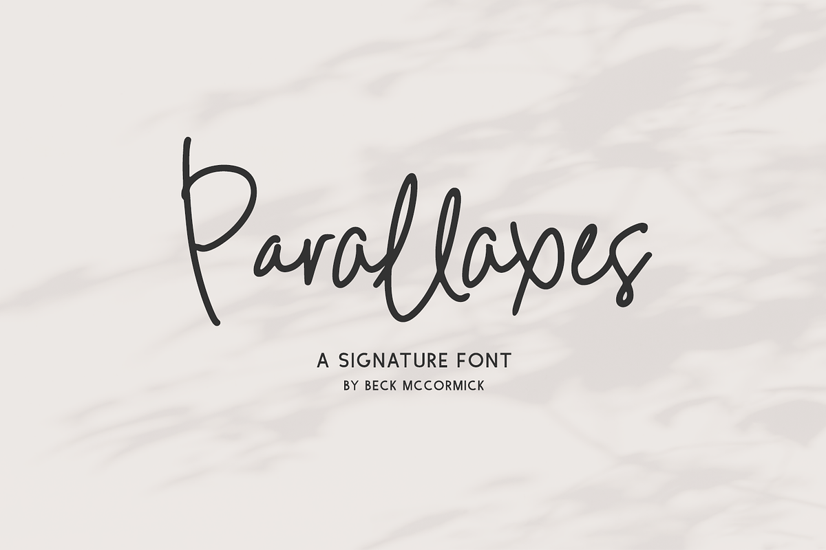 Parallaxes Script, a Handwritten Font by Beck McCormick (Photo 1 of 10)