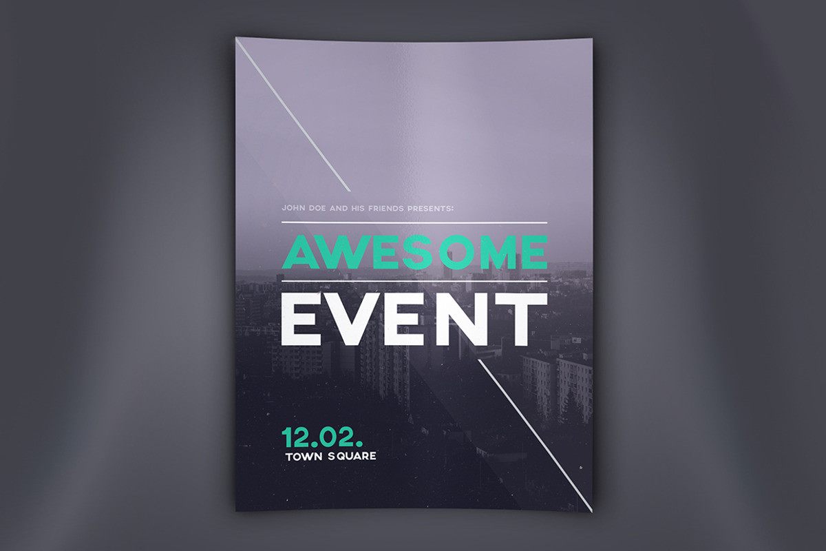 Awesome Event Flyer PSD Template, a Flyer Template by M K GRAPHICS (Photo 1 of 3)