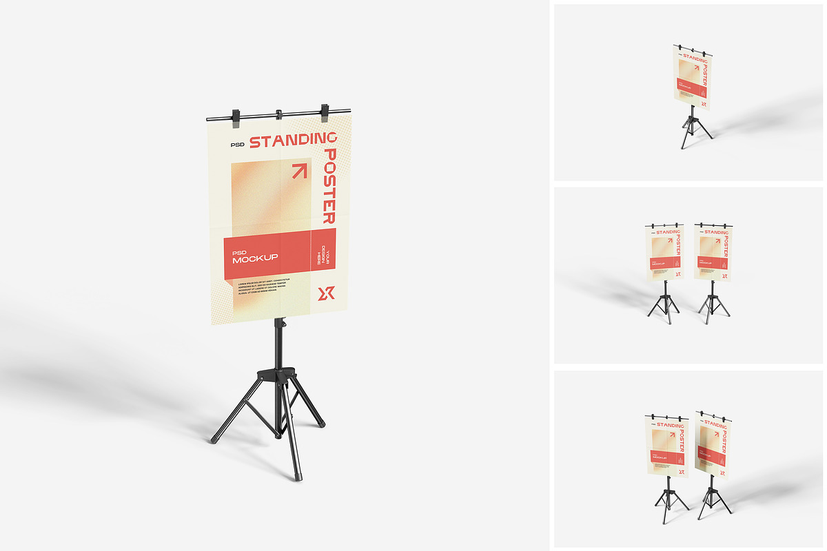 Standing Poster Mockup, a Product Mockup by MrLetters (Photo 1 of 5)