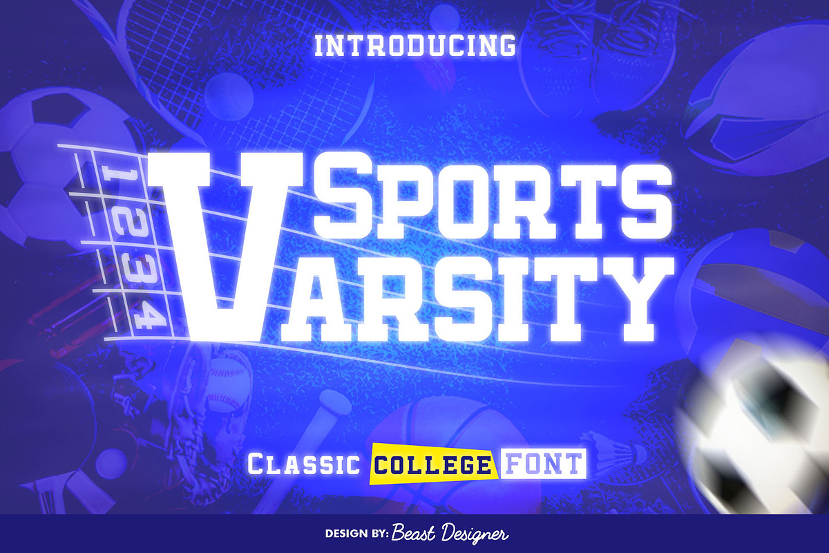 Sports Varsity, a Slab Serif Font by Beast Designer (Photo 1 of 2)