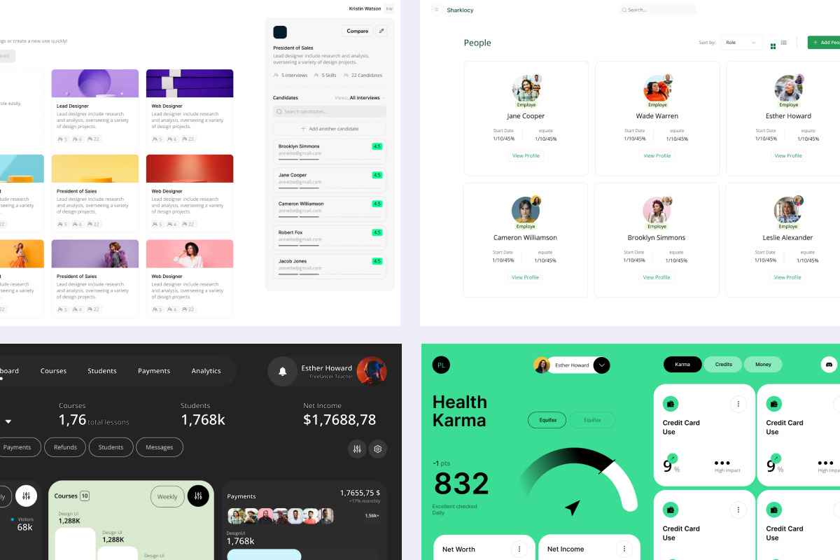 4 Dashboard In 1 Figma Template, an UI Kit Template by ArtGalaxy