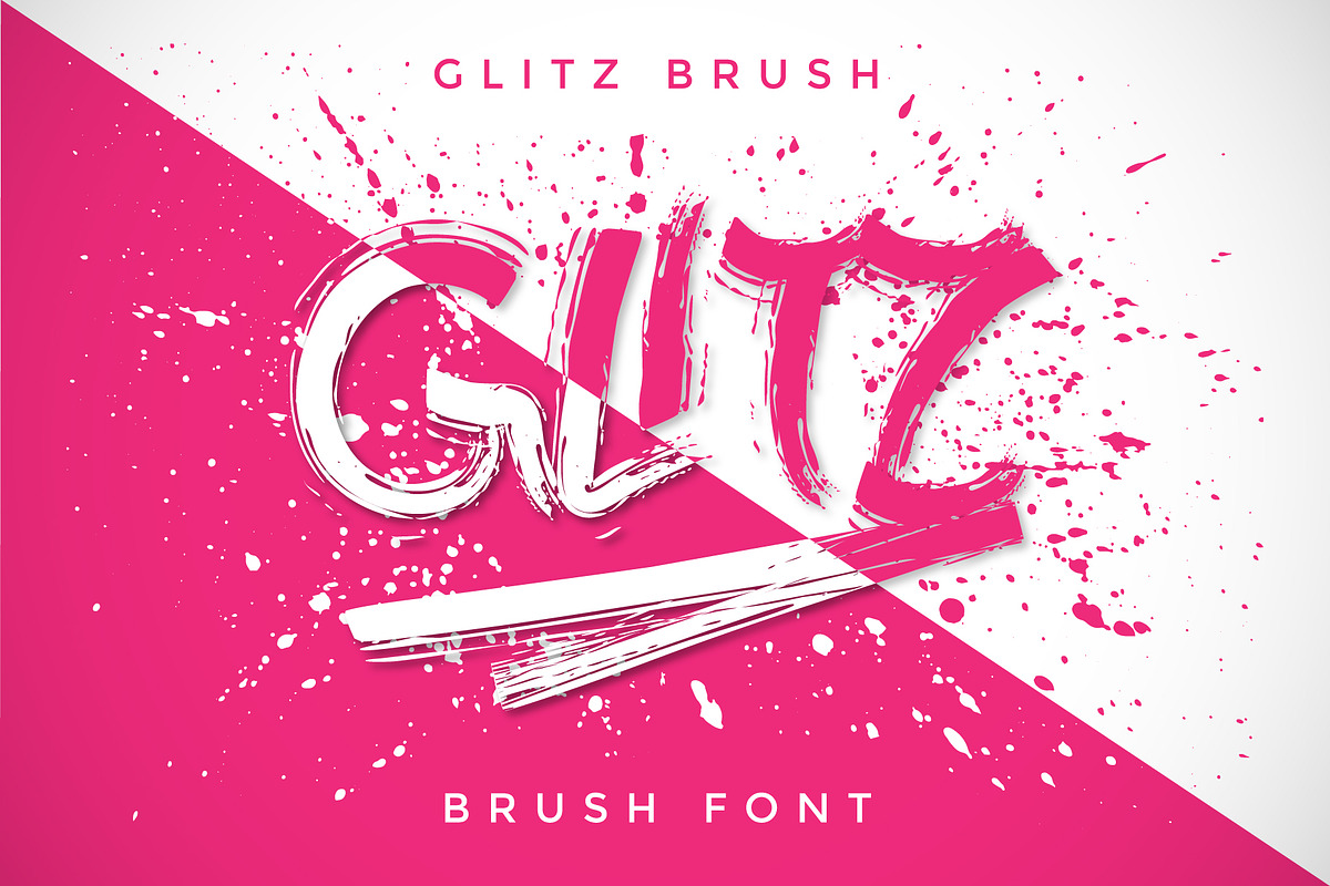 Glitz Brush, a Blackletter Font by Izalsye (Photo 1 of 9)