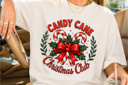 Candy Cane Christmas Club Red Bow, a Seasonal Illustration by Creative Art (Thumbnail 2 of 3)
