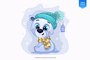 Cartoon polar bear. Tshirt, PNG., an Animal Illustration by KENO Mascots (Thumbnail 2 of 5)
