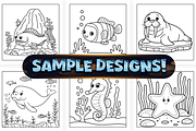 Bold and Easy Ocean Animals Coloring, an Animal Illustration by Craftsbeefy (Thumbnail 3 of 4)