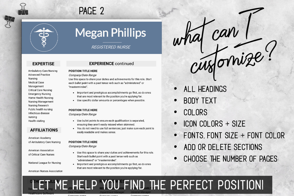 Medical Resume Template //, a Resume Template by LevelUpResume (Photo 4 of 5)