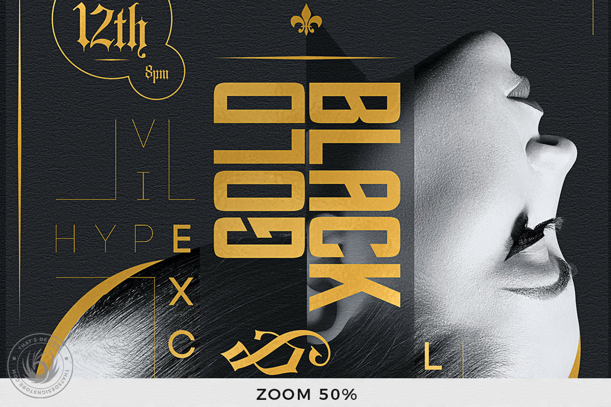 Black and Gold Flyer Template V17, a Flyer Template by ThatsDesignArt (Photo 7 of 8)