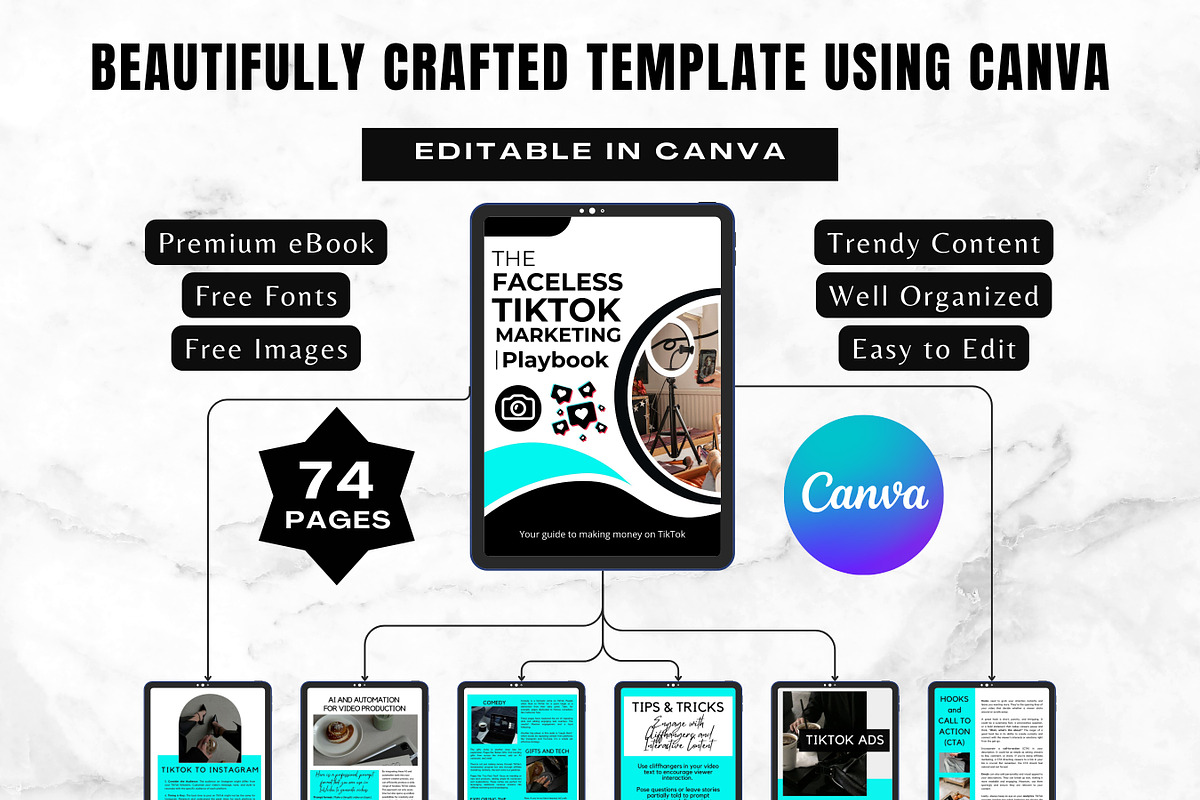 The Faceless TikTok Marketing eBook, a Marketing Template by Digital Content Mix (Photo 2 of 6)