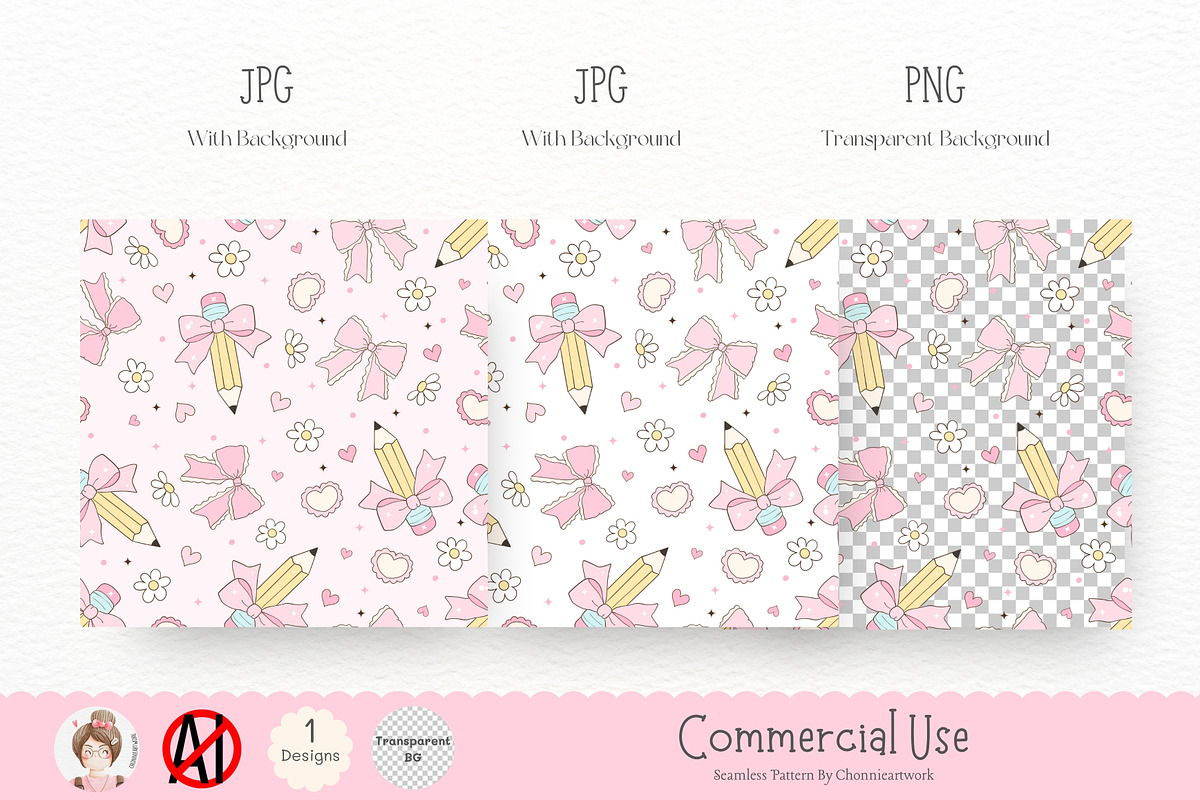 Cute Pencil Seamless Pattern JPG PNG, a Pattern Graphic by Chonnieartwork (Photo 3 of 5)