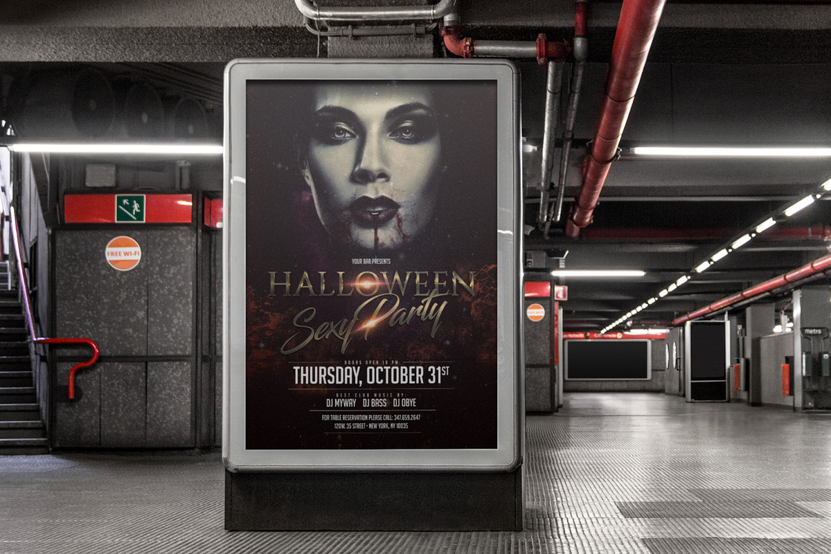 Halloween Party Flyer, a Flyer Template by MadridNYC (Photo 3 of 3)