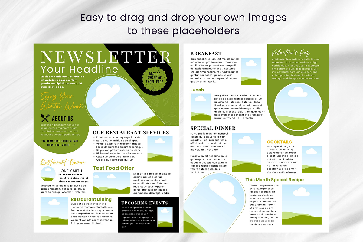 Canva Restaurant Newsletter Template preview 8