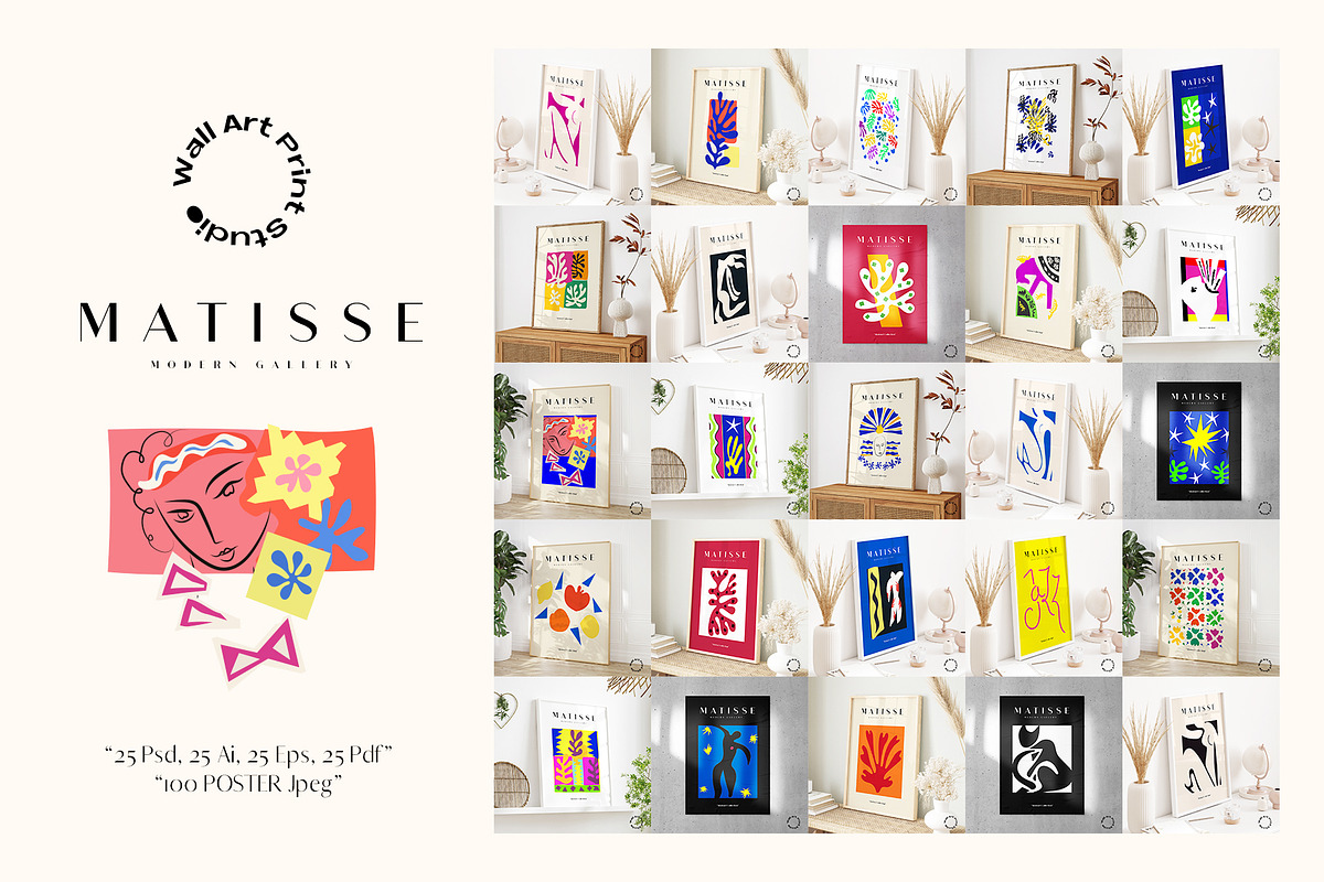 Matisse Modern Gallery 2, a Background Graphic by Wall Art Print Studio (Photo 2 of 11)