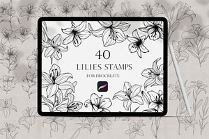 Lilies Stamps Procreate Bundle
