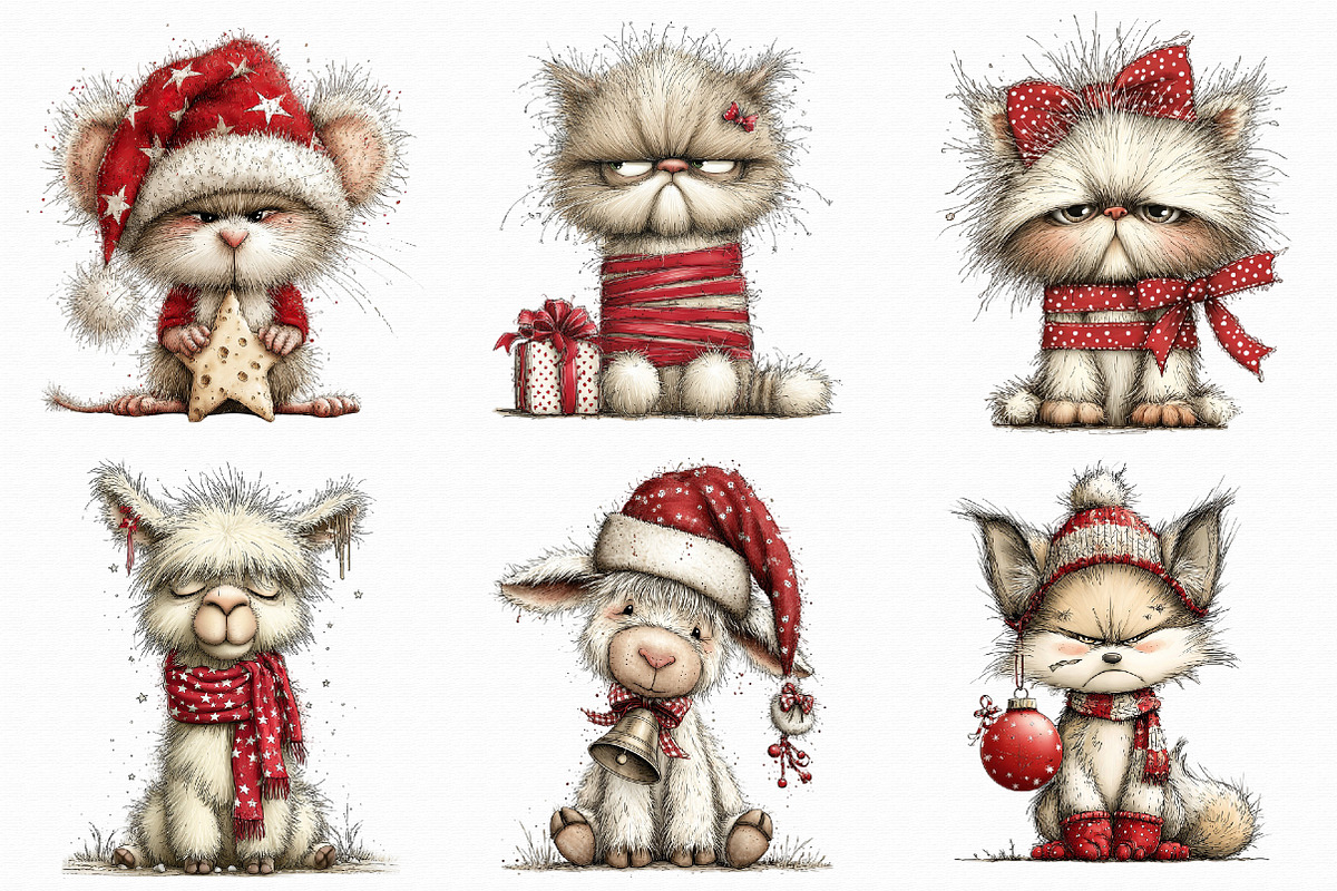 Whimsical Grumpy Christmas Animals, an Illustration by Libby Wishes (Photo 5 of 7)