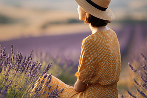Woman in a yellow polka dot dress, a Nature Photo by MistyDay