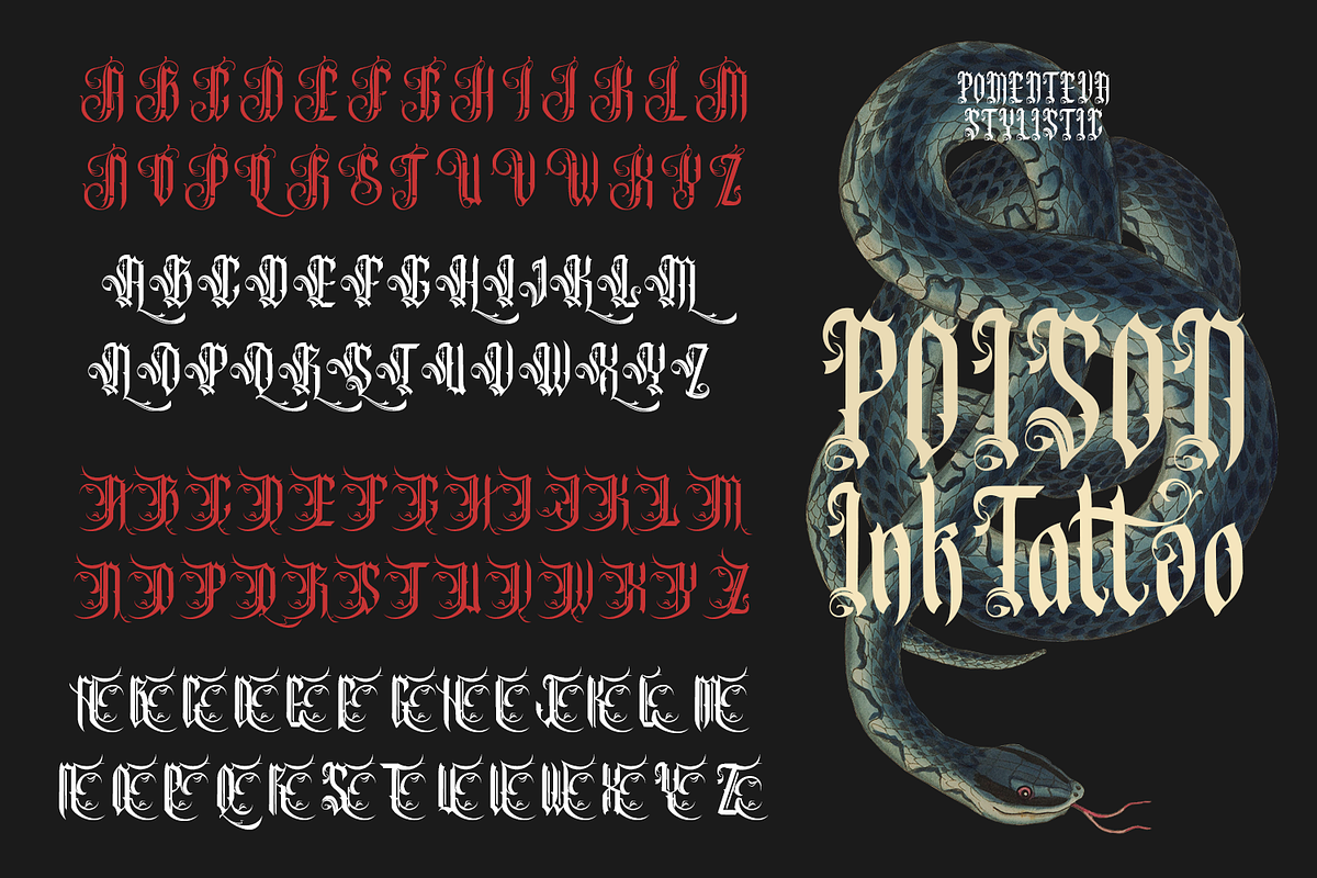 Pomenteva - Blackletter Typeface, a Blackletter Font by madeDeduk (Photo 8 of 10)