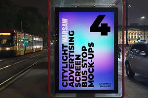 Warsaw Citylight Ad Bus Stop 3