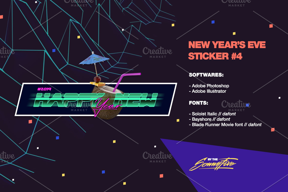 80's Stickers - christmas|newyear, a Branding & Logo Template by Sonnyfive (Photo 10 of 10)