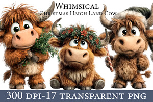 Whimsical Christmas Haigh Land Cow, an Illustration by Designworld