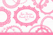 Pink Round Lace Frames, an Illustration by Amanda Ilkov (Thumbnail 1 of 5)
