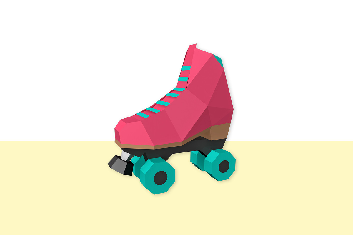 DIY Roller Skates 3d papercraft, a Print Template by PAPER amaze