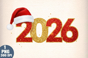 Glitter Happy New Year 2026 Png, an Illustration by Daily.Designs