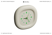 White Green Wall Clock 3D, an Object 3D Model by Wencory (Thumbnail 2 of 2)