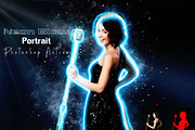 Neon Glow Portrait Photoshop Action, an Action Add-On by Studio Retouch (Thumbnail 1 of 9)