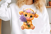 Easter Highland Cow Clipart Bundle, an Illustration by GatewayDesign (Thumbnail 5 of 5)