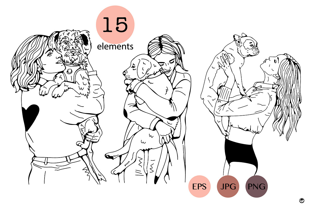 Girls and their dogs, a Person Illustration by Olillia (Photo 5 of 5)