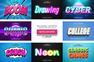 3D Text Effects Collection Vol 15, a Graphic by Aglonemadesign